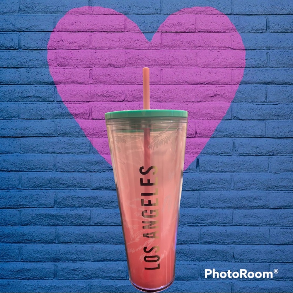 STARBUCKS VENTI TUMBLER. 24 OZ *NEW* Palm trees. Slight chip on bottom edge